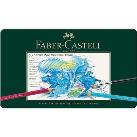 Estuche de metal Faber Castell 60 lápices acuarelables Albrecht Dürer