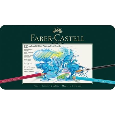 Estuche de metal Faber Castell 120 lápices acuarelables Albrecht Dürer